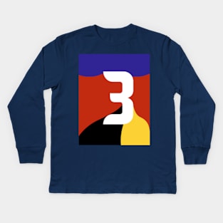 number 3 Kids Long Sleeve T-Shirt